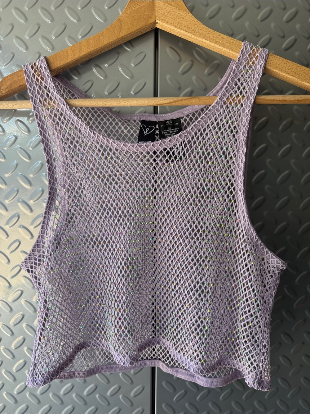 Windsor Lavender Mesh Cropped Tank Top